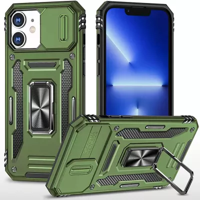 Ударостійкий чохол Camshield Army Ring для Apple iPhone 11 (6.1") Оливковий / Army Green