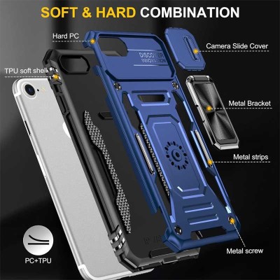 Ударостійкий чохол Camshield Army Ring для Apple iPhone 7 / 8 / SE (2020) (4.7") Синій / Navy