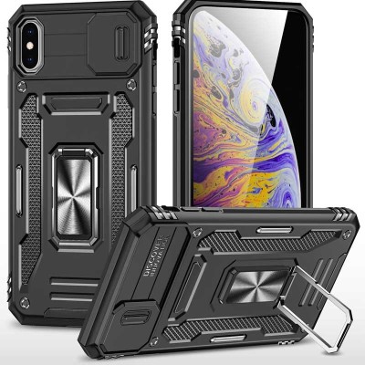 Ударостійкий чохол Camshield Army Ring для Apple iPhone X / XS (5.8") Чорний / Black Ударостійкий чохол Camshield Army Ring для Apple iPhone X / XS (5.8") Чорний / Black