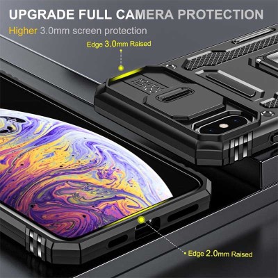 Ударостійкий чохол Camshield Army Ring для Apple iPhone X / XS (5.8") Чорний / Black Ударостійкий чохол Camshield Army Ring для Apple iPhone X / XS (5.8") Чорний / Black