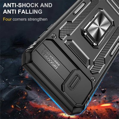 Ударостійкий чохол Camshield Army Ring для Apple iPhone X / XS (5.8") Чорний / Black Ударостійкий чохол Camshield Army Ring для Apple iPhone X / XS (5.8") Чорний / Black