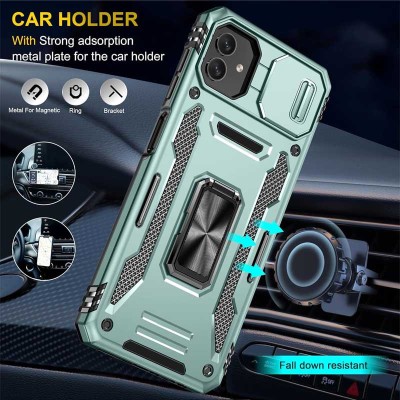 Ударостійкий чохол Camshield Army Ring для Samsung Galaxy A05 Зелений / Light Green