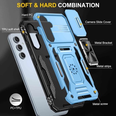 Ударостійкий чохол Camshield Army Ring для Samsung Galaxy A34 5G Блакитний / Light Blue