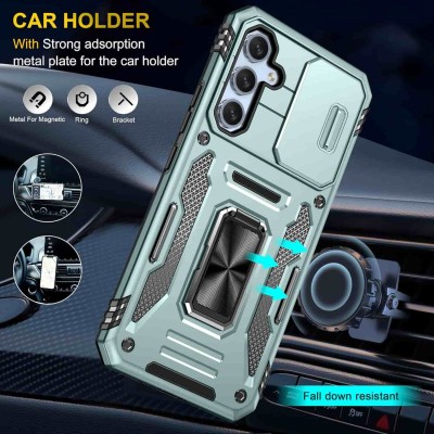Ударостійкий чохол Camshield Army Ring для Samsung Galaxy A54 5G Зелений / Light Green