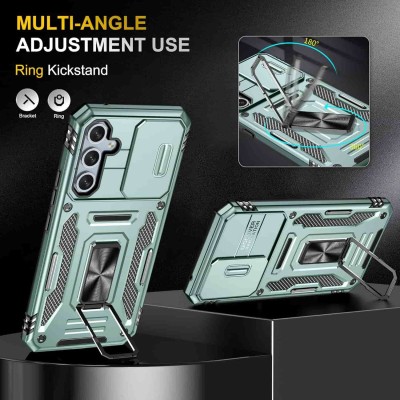 Ударостійкий чохол Camshield Army Ring для Samsung Galaxy A54 5G Зелений / Light Green