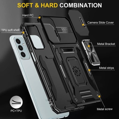 Ударостійкий чохол Camshield Army Ring для Samsung Galaxy M14 5G Чорний / Black