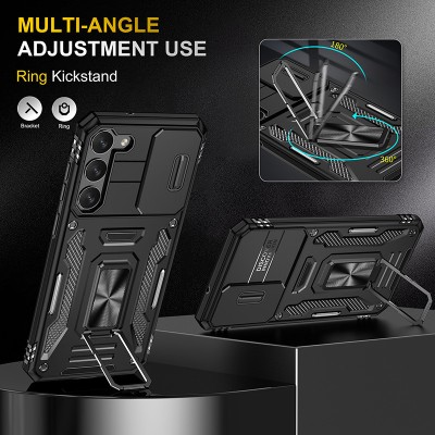 Ударостійкий чохол Camshield Army Ring для Samsung Galaxy S21 FE Чорний / Black