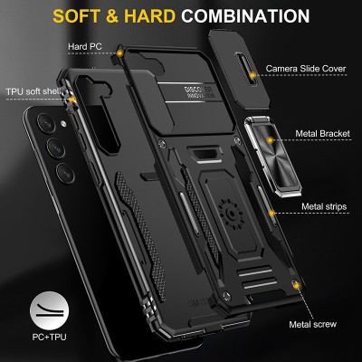Ударостійкий чохол Camshield Army Ring для Samsung Galaxy S21 Чорний / Black