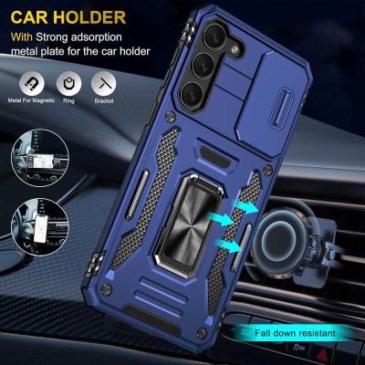 Ударостійкий чохол Camshield Army Ring для Samsung Galaxy S21+ Синій / Navy