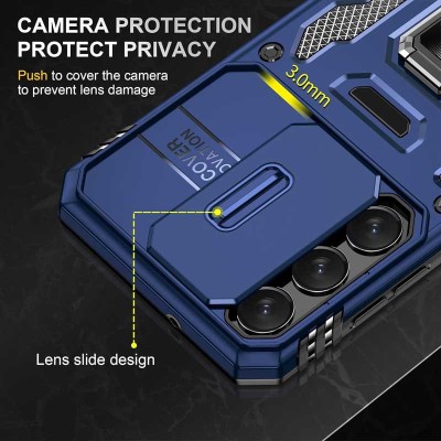 Ударостійкий чохол Camshield Army Ring для Samsung Galaxy S21+ Синій / Navy
