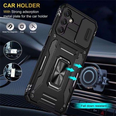 Ударостійкий чохол Camshield Army Ring для Samsung Galaxy S23 FE Чорний / Black