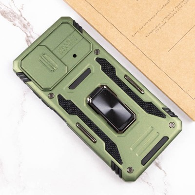 Ударостійкий чохол Camshield Army Ring для Xiaomi Poco F5 / Note 12 Turbo Оливковий / Army Green Ударостійкий чохол Camshield Army Ring для Xiaomi Poco F5 / Note 12 Turbo Оливковий / Army Green