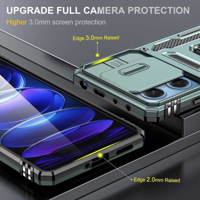 Ударостійкий чохол Camshield Army Ring для Xiaomi Redmi 12 / Poco M6 Pro 5G Зелений / Light Green