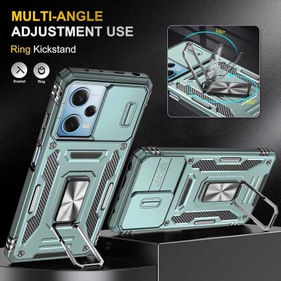 Ударостійкий чохол Camshield Army Ring для Xiaomi Redmi 12 / Poco M6 Pro 5G Зелений / Light Green