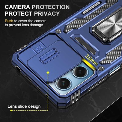Ударостійкий чохол Camshield Army Ring для Xiaomi Redmi 12 / Poco M6 Pro 5G Синій / Navy