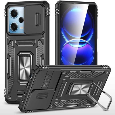 Ударостійкий чохол Camshield Army Ring для Xiaomi Redmi 12 / Poco M6 Pro 5G Чорний / Black