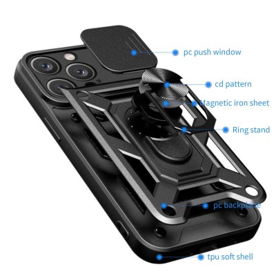 Ударостійкий чохол Camshield Serge Ring для Apple iPhone 11 Pro (5.8") Чорний