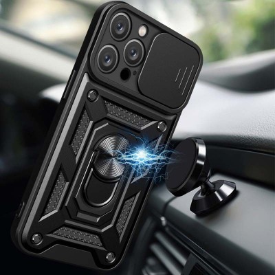Ударостійкий чохол Camshield Serge Ring для Apple iPhone 12 Pro Max (6.7") Чорний