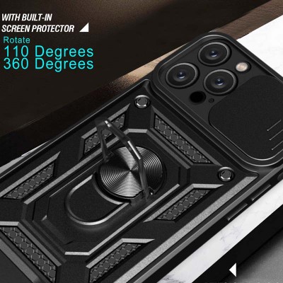 Ударостійкий чохол Camshield Serge Ring для Apple iPhone 12 Pro Max (6.7") Чорний