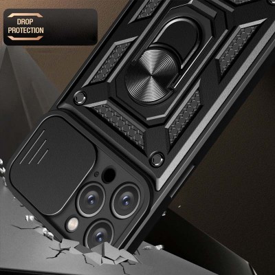 Ударостійкий чохол Camshield Serge Ring для Apple iPhone 12 Pro Max (6.7") Чорний