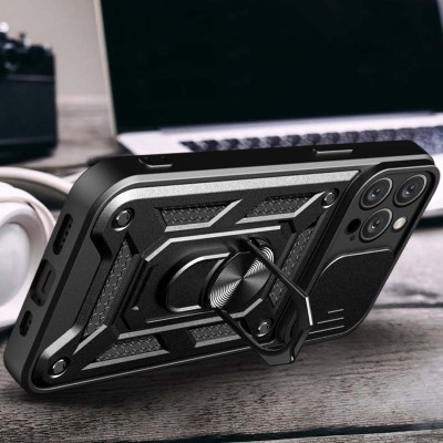 Ударостійкий чохол Camshield Serge Ring для Apple iPhone 12 Pro Max (6.7") Чорний
