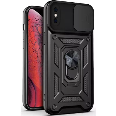 Ударостійкий чохол Camshield Serge Ring для Apple iPhone X / XS (5.8") Чорний