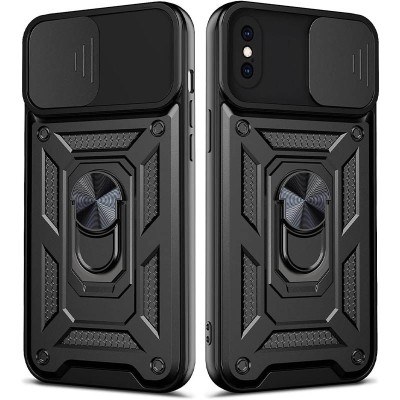 Ударостійкий чохол Camshield Serge Ring для Apple iPhone X / XS (5.8") Чорний