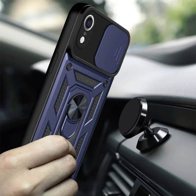 Ударостійкий чохол Camshield Serge Ring для Apple iPhone XR (6.1") Синій