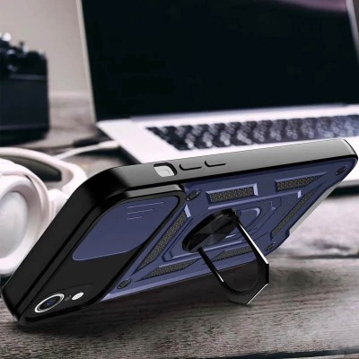 Ударостійкий чохол Camshield Serge Ring для Apple iPhone XR (6.1") Синій
