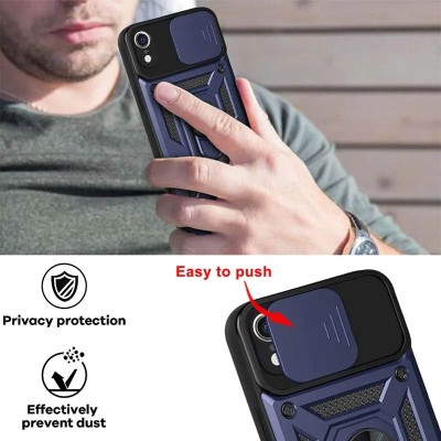 Ударостійкий чохол Camshield Serge Ring для Apple iPhone XR (6.1") Синій