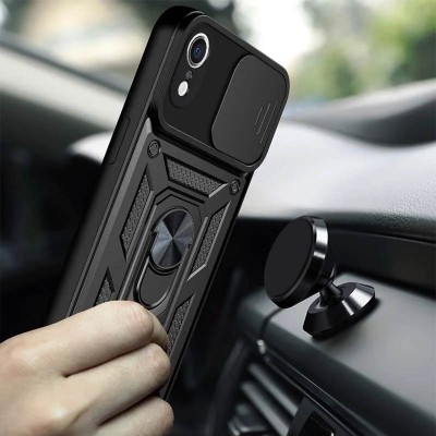 Ударостійкий чохол Camshield Serge Ring для Apple iPhone XR (6.1") Чорний