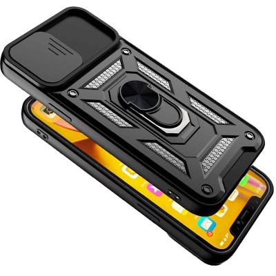 Ударостійкий чохол Camshield Serge Ring для Apple iPhone XR (6.1") Чорний