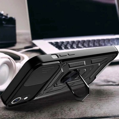 Ударостійкий чохол Camshield Serge Ring для Apple iPhone XR (6.1") Чорний