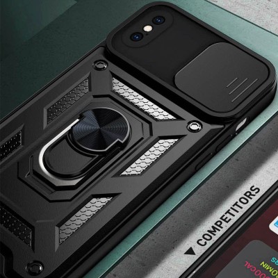 Ударостійкий чохол Camshield Serge Ring для Apple iPhone XS Max (6.5") Чорний
