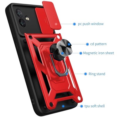 Ударостійкий чохол Camshield Serge Ring для Samsung Galaxy A05 Червоний Ударостійкий чохол Camshield Serge Ring для Samsung Galaxy A05 Червоний