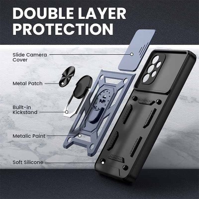 Ударостійкий чохол Camshield Serge Ring для Samsung Galaxy A73 5G Синій Ударостійкий чохол Camshield Serge Ring для Samsung Galaxy A73 5G Синій
