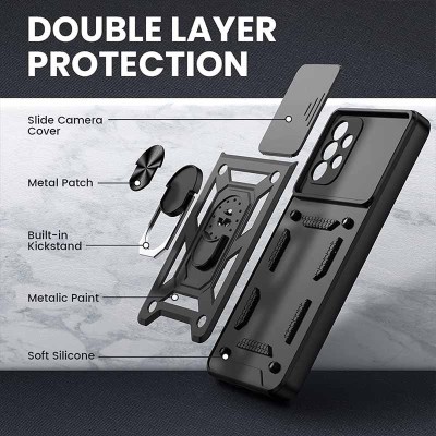 Ударостійкий чохол Camshield Serge Ring для Samsung Galaxy A73 5G Чорний Ударостійкий чохол Camshield Serge Ring для Samsung Galaxy A73 5G Чорний