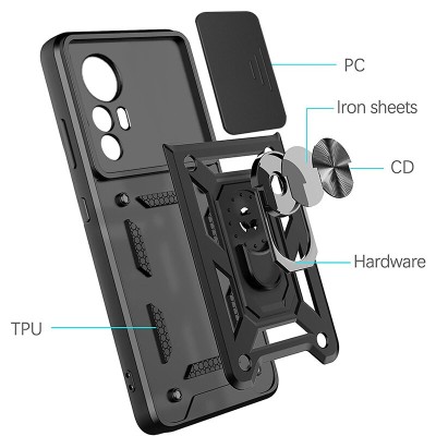 Ударостійкий чохол Camshield Serge Ring для Xiaomi 12T / 12T Pro Чорний