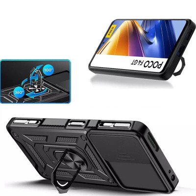 Ударостійкий чохол Camshield Serge Ring для Xiaomi Poco F4 GT Чорний