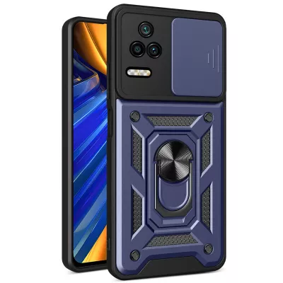 Ударостійкий чохол Camshield Serge Ring для Xiaomi Poco F4 Синій