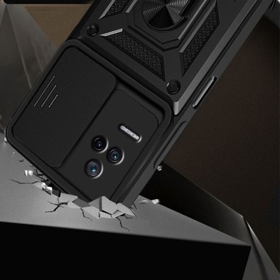 Ударостійкий чохол Camshield Serge Ring для Xiaomi Poco F4 Чорний