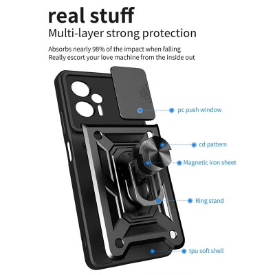 Ударостійкий чохол Camshield Serge Ring для Xiaomi Poco X4 GT Чорний
