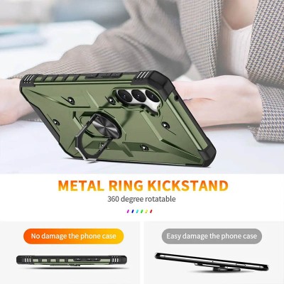 Ударостійкий чохол Pathfinder Ring для Samsung Galaxy A34 5G Зелений / Army Green