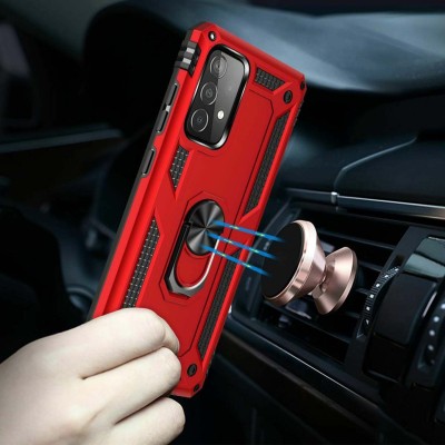 Ударостійкий чохол Serge Ring for Magnet для Samsung Galaxy A72 4G / A72 5G Червоний