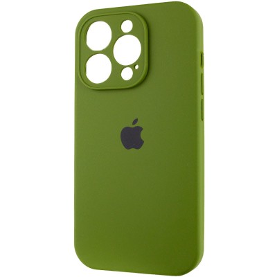 Чохол Silicone Case Full Camera Protective (AA) для Apple iPhone 13 Pro (6.1") Зелений / Dark Olive Чохол Silicone Case Full Camera Protective (AA) для Apple iPhone 13 Pro (6.1") Зелений / Dark Olive