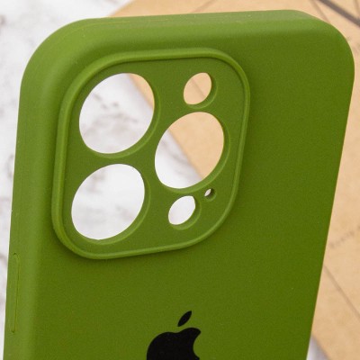 Чохол Silicone Case Full Camera Protective (AA) для Apple iPhone 13 Pro (6.1") Зелений / Dark Olive Чохол Silicone Case Full Camera Protective (AA) для Apple iPhone 13 Pro (6.1") Зелений / Dark Olive