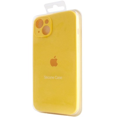 Чохол Silicone Case Full Camera Protective (AA) для Apple iPhone 14 (6.1") Жовтий / Yellow