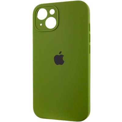 Чохол Silicone Case Full Camera Protective (AA) для Apple iPhone 14 (6.1") Зелений / Dark Olive