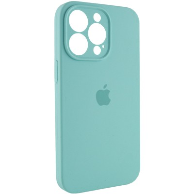 Чохол Silicone Case Full Camera Protective (AA) для Apple iPhone 14 Pro (6.1") Бірюзовий / Marine Green