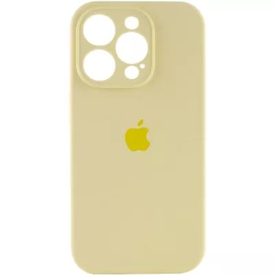Чохол Silicone Case Full Camera Protective (AA) для Apple iPhone 14 Pro Max (6.7") Жовтий / Mellow Yellow